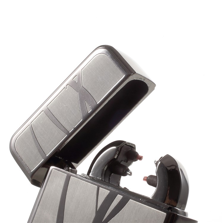 Streamline Pattern USB Rechargeable Windproof Electronic Arc Flameless Lighter - Grey-10