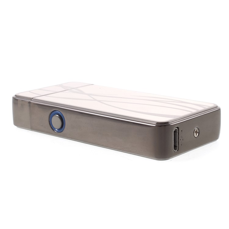 Streamline Pattern USB Rechargeable Windproof Electronic Arc Flameless Lighter - Grey-11