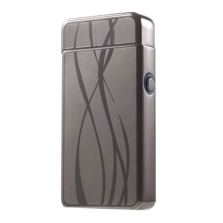 Streamline Pattern USB Rechargeable Windproof Electronic Arc Flameless Lighter - Grey-2