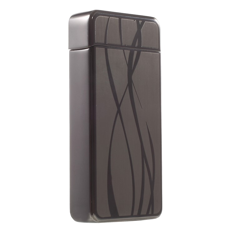 Streamline Pattern USB Rechargeable Windproof Electronic Arc Flameless Lighter - Grey-3