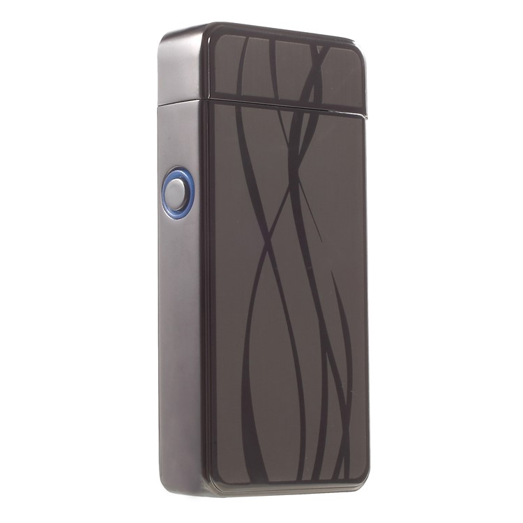 Streamline Pattern USB Rechargeable Windproof Electronic Arc Flameless Lighter - Grey-5