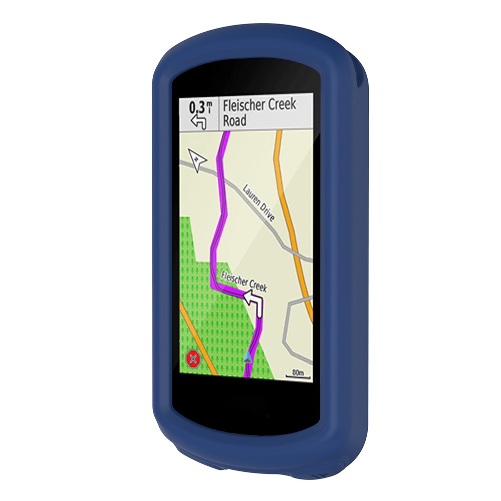 Cáscara Protectora De Silicona Flexible Anti-suciedad Para Garmin Edge 1030 / Edge 1030 Plus - Azul Oscuro