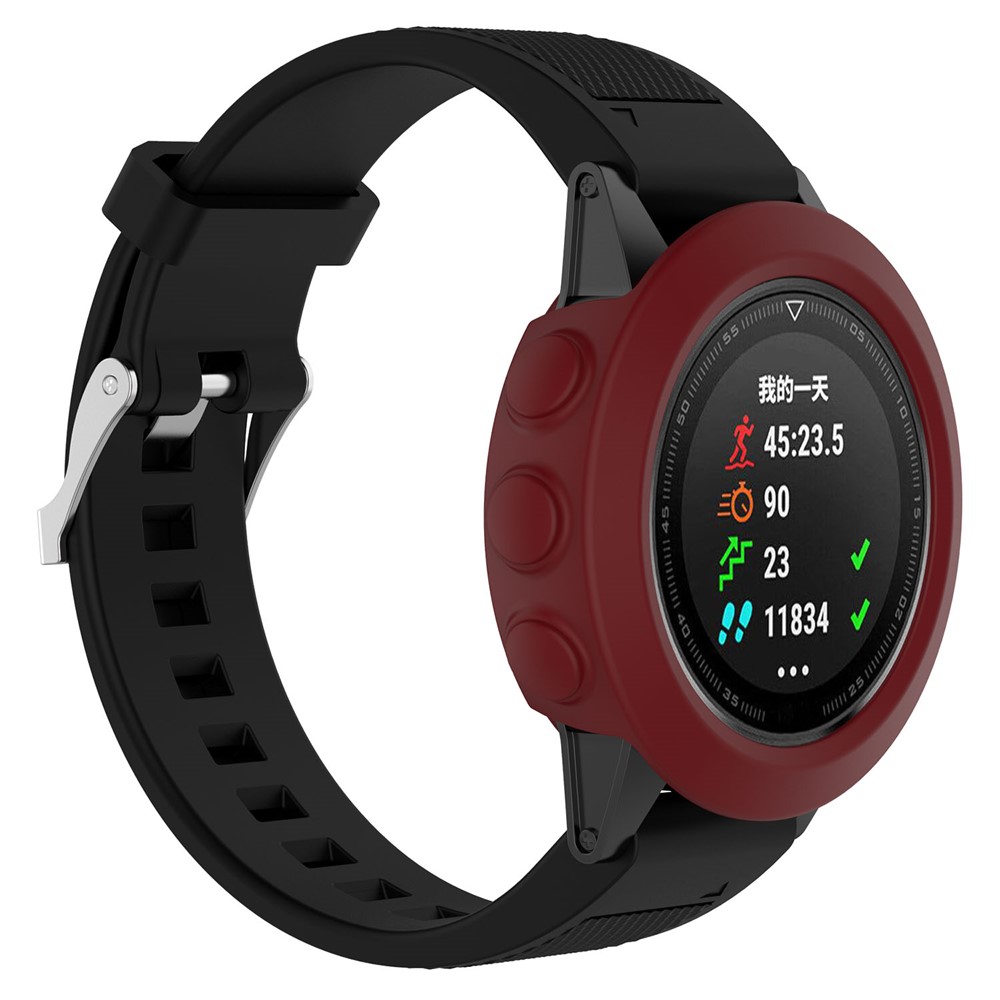 Anti-aging Protective Silicone Shell for Garmin Fenix5X - Wine Red-1