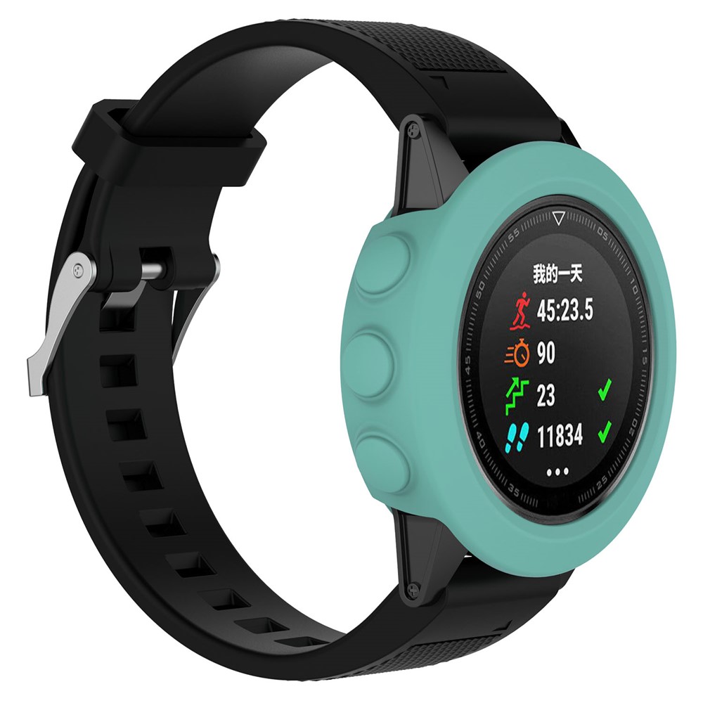 Cubierta Protectora De Silicona Suave Antienvejecimiento Para Garmin Fenix5x / 5x Plus - Cian