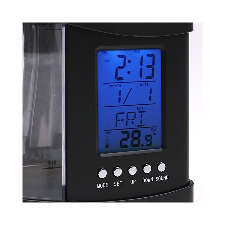 Mini-USB-Desktop Aquarium Aquarium Mit Uhr LCD-Display Und LED-Tischleuchte - Schwarz-2