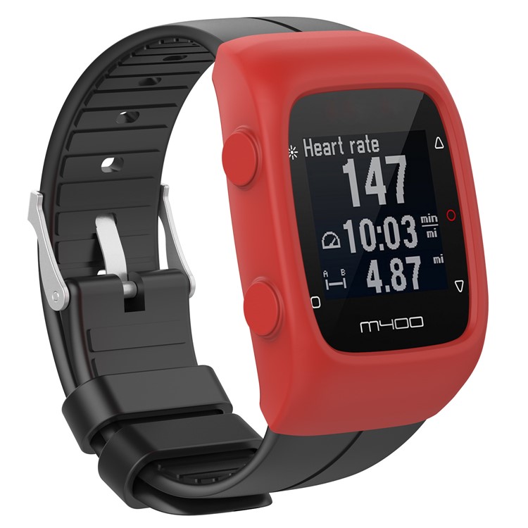 Anti-aging Soft Silicone Protective Case for Polar M400 M430 - Red-3