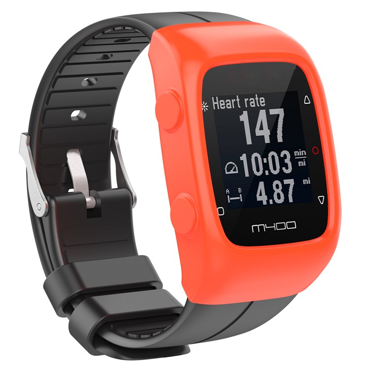 Anti-aging Soft Silicone Protective Case Cover for Polar M400 M430 - Orange-3