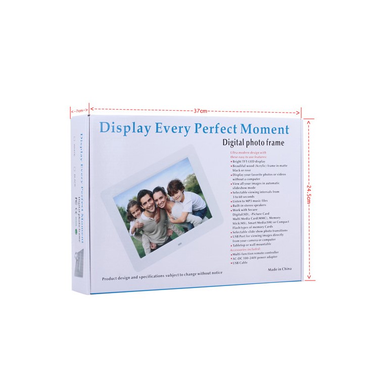 1024x600 10.1 inch Digital Picture Frame with Timing On/Off Function - White / EU Plug-10