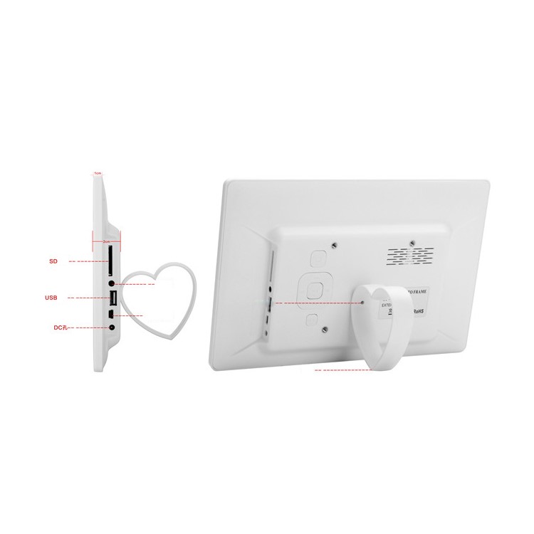1024x600 10.1 inch Digital Picture Frame with Timing On/Off Function - White / EU Plug-7