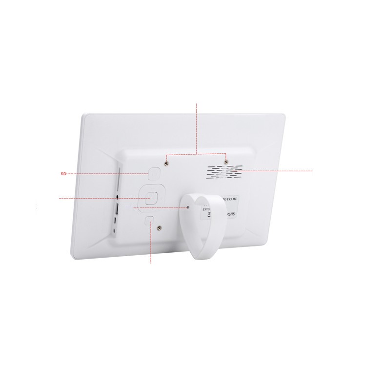 1024x600 10.1 inch Digital Picture Frame with Timing On/Off Function - White / EU Plug-8
