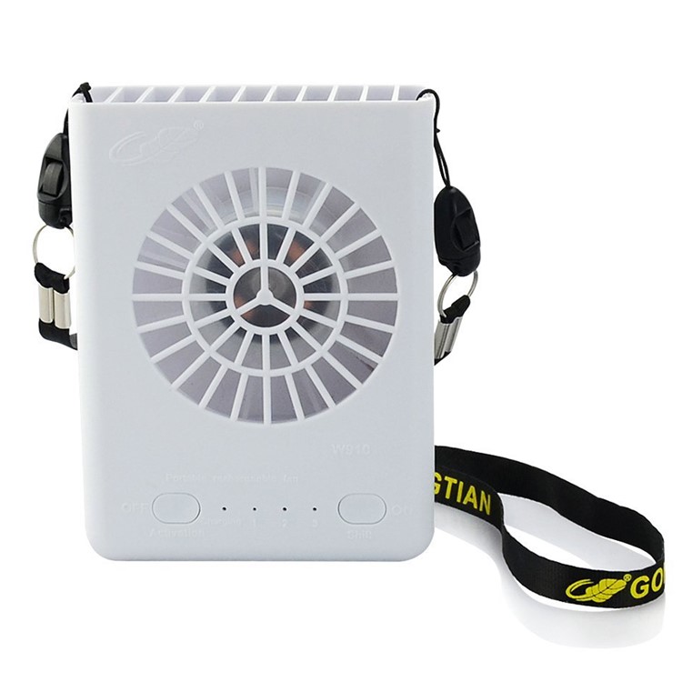 W910 Portable Necklace 3 Speeds Personal Cooling Fan with 18650 Li-ion Battery - White-1