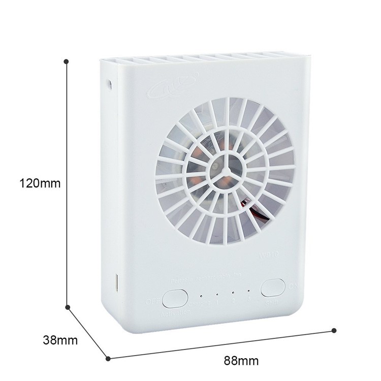 W910 Portable Necklace 3 Speeds Personal Cooling Fan with 18650 Li-ion Battery - White-4
