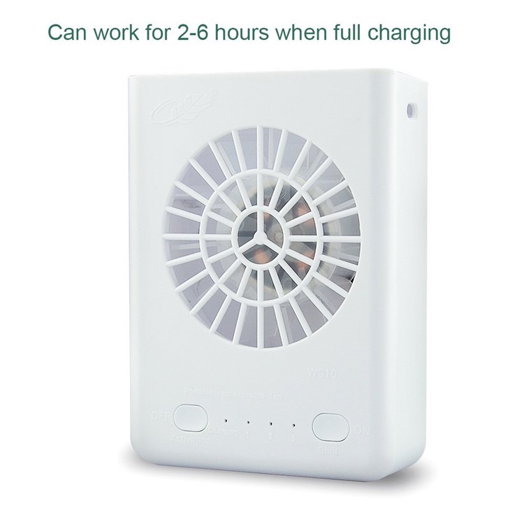 W910 Portable Necklace 3 Speeds Personal Cooling Fan with 18650 Li-ion Battery - White-5