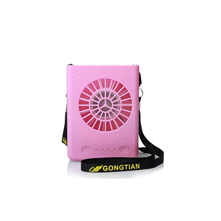 W910 Portable Strong Wind Rechargeable Turbo Fan Fan with 3 Wind Speeds - Pink-1