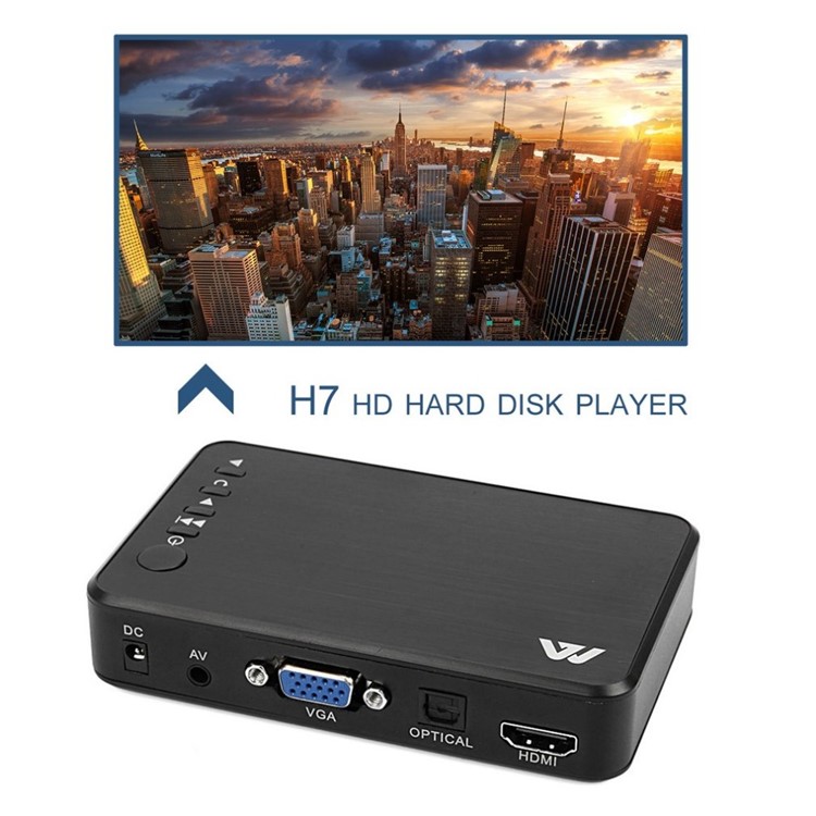 Mini Full HD Media Player Autoplay 1080p RMVB Avi MKV Media Player - Plugue do Reino Unido-2