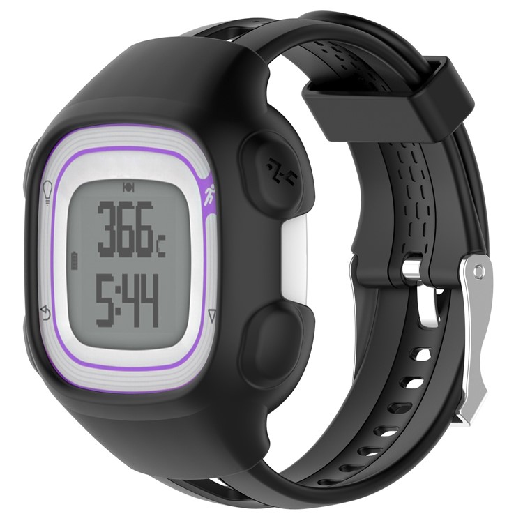 Soft Silicone Men Watch Dial Case for Garmin Forerunner 15 / 10 - Black-1