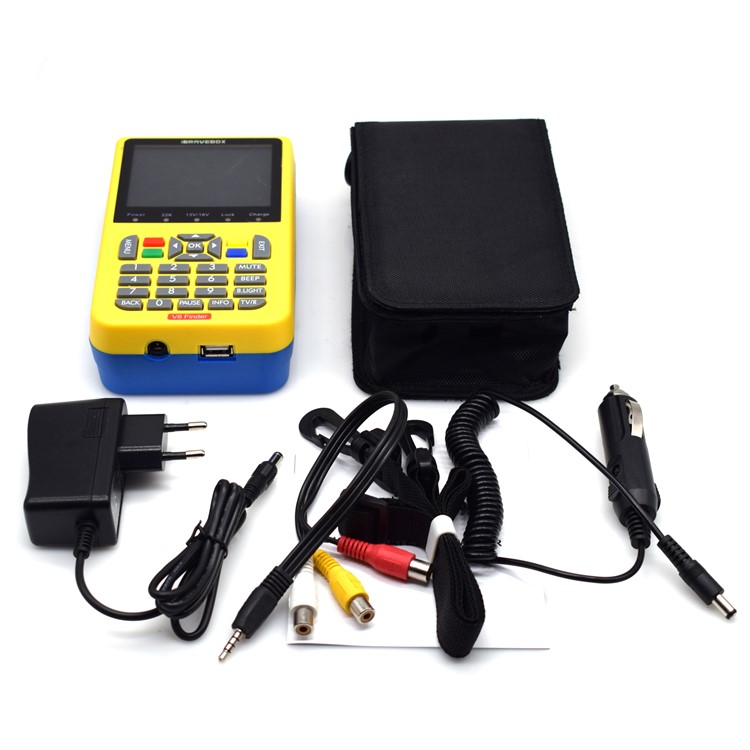 IBRAVEBOX V8 Finder 3.5-inch LCD Full HD DVB-S2 Satellite Finder Meter - Yellow / US Plug-11