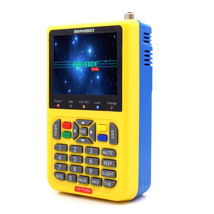 IBRAVEBOX V8 Finder 3.5-inch LCD Full HD DVB-S2 Satellite Finder Meter - Yellow / US Plug-2