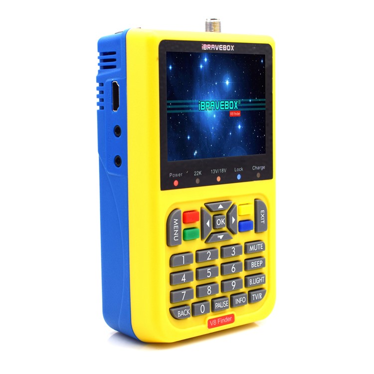 IBRAVEBOX V8 Finder 3.5-inch LCD Full HD DVB-S2 Satellite Finder Meter - Yellow / US Plug-3