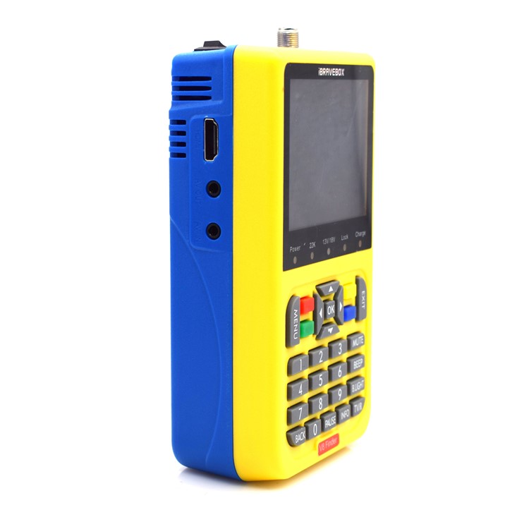 IBRAVEBOX V8 Finder 3.5-inch LCD Full HD DVB-S2 Satellite Finder Meter - Yellow / US Plug-4