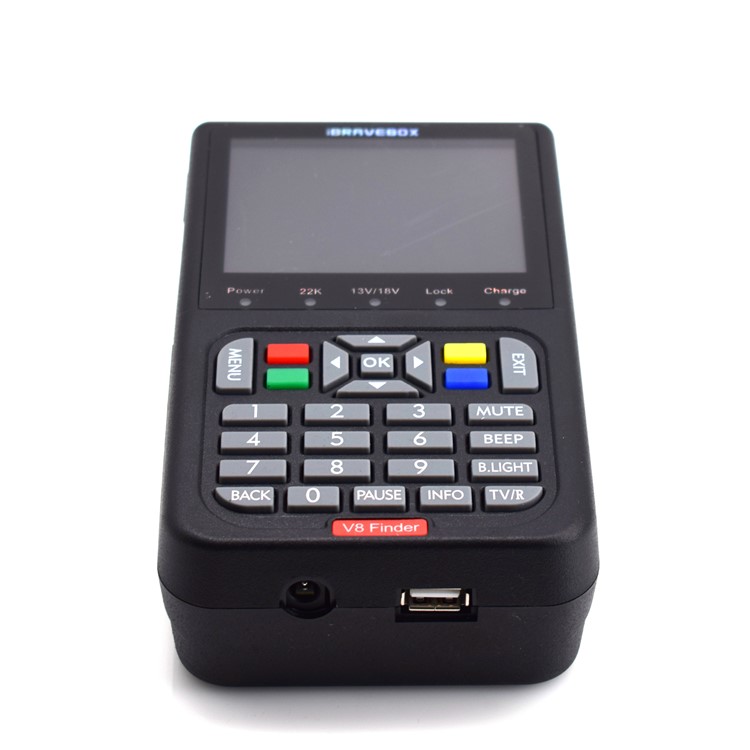 IBRAVEBOX V8 Satfinder 3,5-zoll-lcd Full HD DVB-S2 Satellitenmesser Messgerät - Schwarz / EU -stecker-6