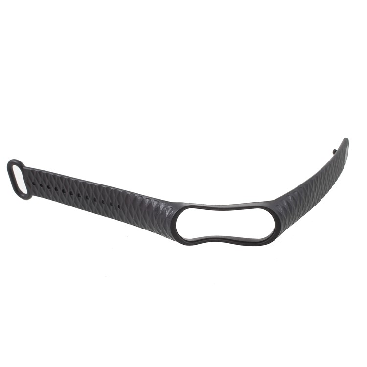 Rhombus Texture Soft TPU Wrist Strap Replacement for Xiaomi Mi Band 3 - Black-4