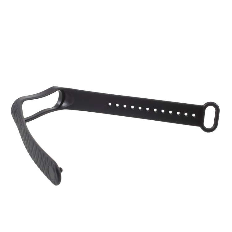 Rhombus Texture Soft TPU Wrist Strap Replacement for Xiaomi Mi Band 3 - Black-5