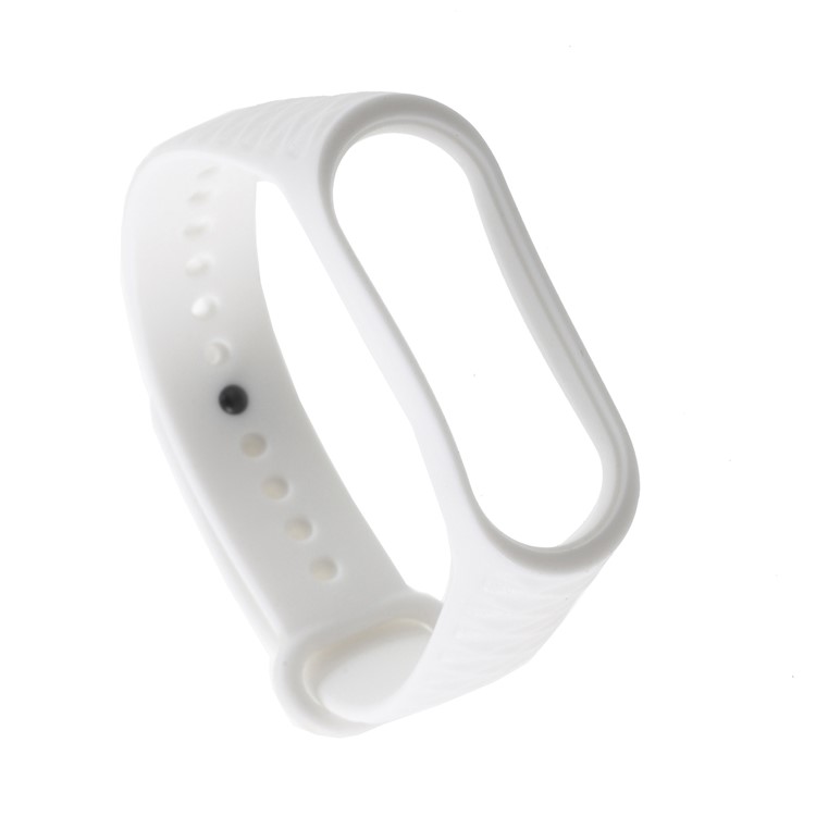 Rhombus Texture Soft TPU Wrist Bracelet Replacement for Xiaomi Mi Band 3 - White-1