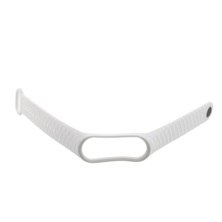 Rhombus Textura Soft TPU Pulseira Substituição de Pulseira Para Xiaomi Mi Smart Band 4 / Mi Band 3 - Branco