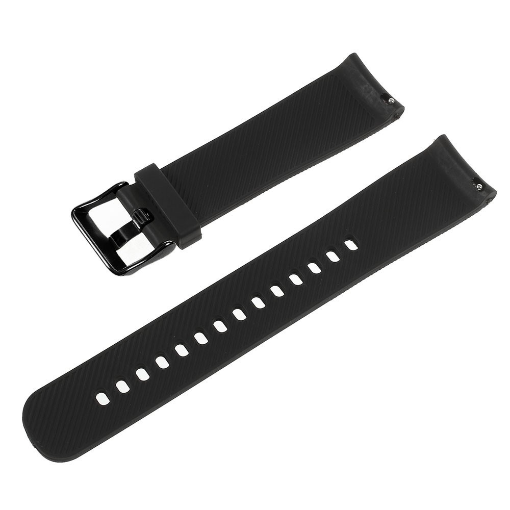 20mm Soft TPU Watch Band Strap for Samsung Gear S2 Classic / Garmin Vivoactive 3 / Amazfit Youth - Black-2
