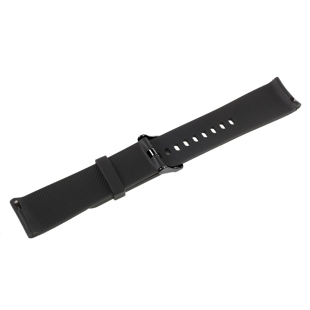 20mm Soft TPU Watch Band Strap for Samsung Gear S2 Classic / Garmin Vivoactive 3 / Amazfit Youth - Black-4