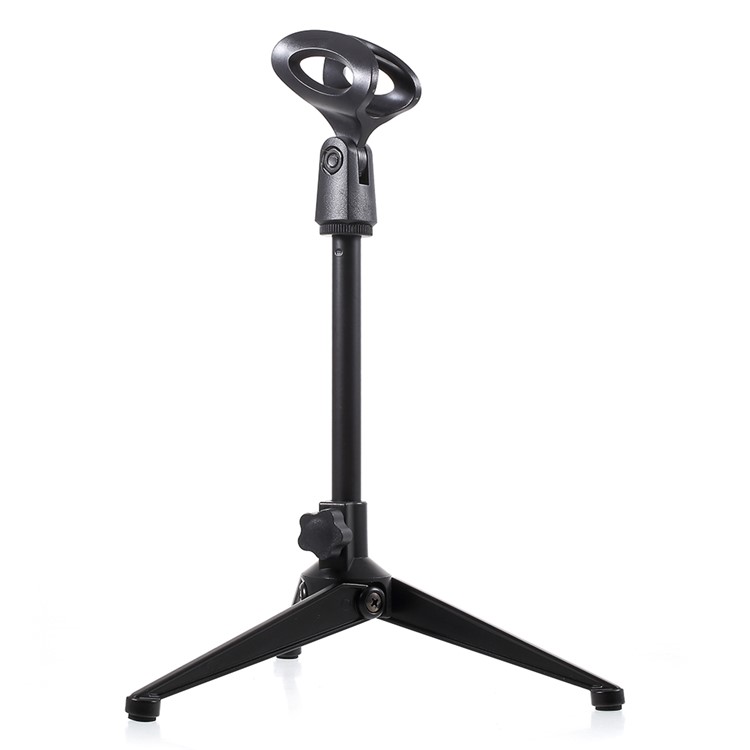 BC-02 Mini Foldable Adjustable Desktop Microphone Tripod Stand - Black-2