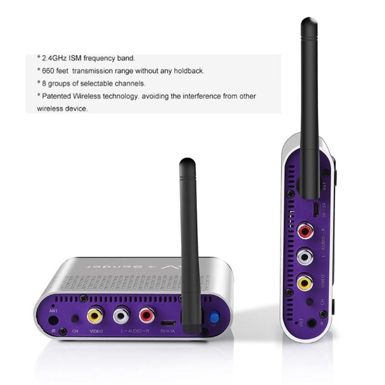 RCA220 2.4GHz Wireless Audio Video Transmitter Receiver A/V Sender 4 Channels - US Plug-4
