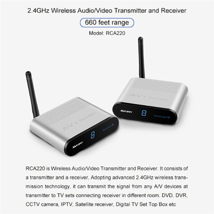 RCA220 2.4GHz Wireless Audio Video Transmitter Receiver A/V Sender 4 Channels - US Plug-8