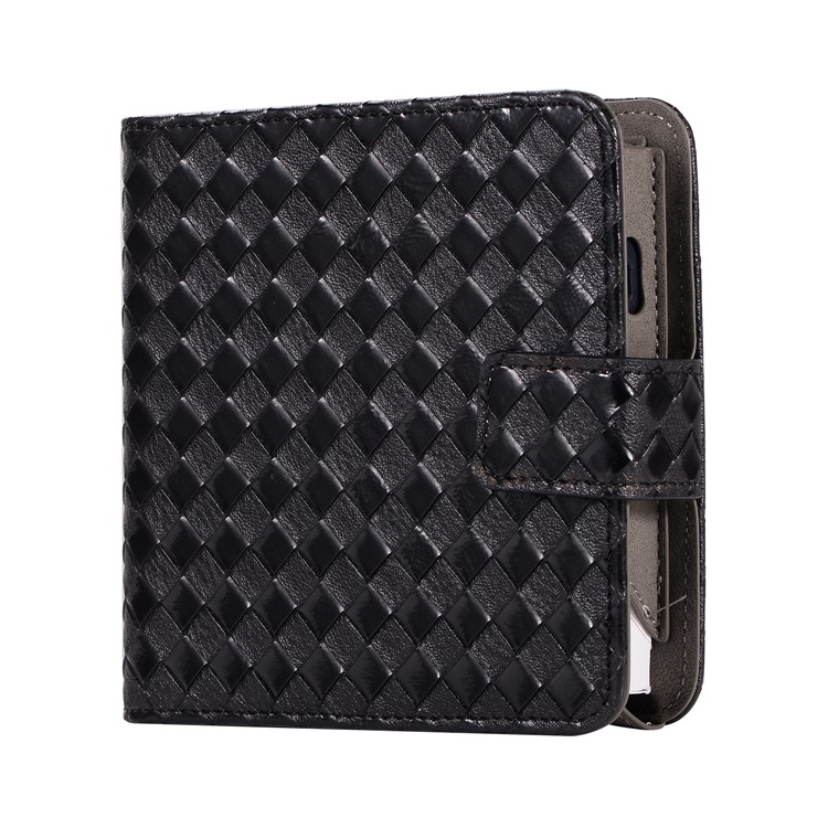 

Woven Pattern Leather Vertical Flip Shell for IQOS 2.0/2.4 Plus Electronic Cigarette - Black
