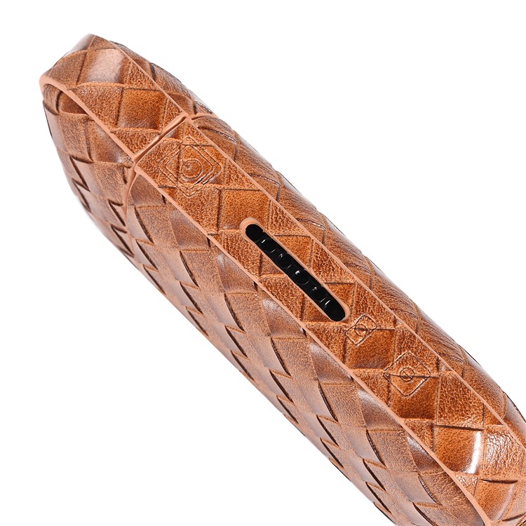 Portable Woven Pattern Leather Protective Cover Case for IQOS 2.0/2.4 Plus Electronic Cigarette - Brown-7