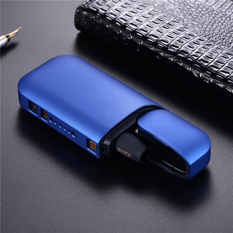 Tampa Lustrosa Plástica Dura Da Caixa Da Proteção Do Cigarro De E Para O Cigarro Eletrônico De IQOS 2,0 / 2,4 - Azul-4