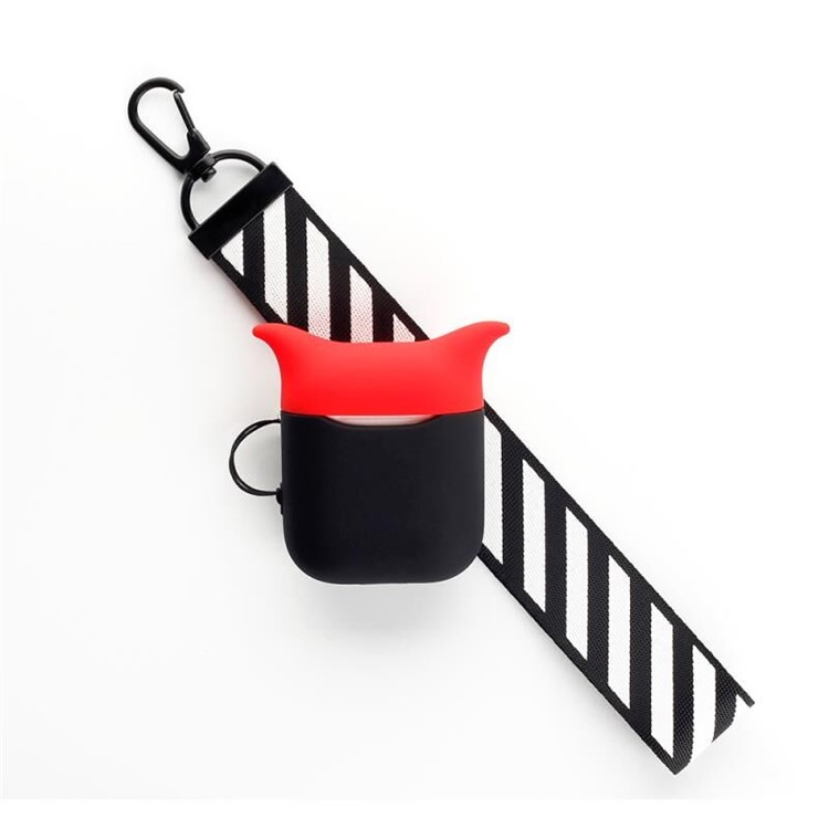 

Devil Pattern Silicone Shock-proof Protective Cover for Apple AirPods Charging Case - Red