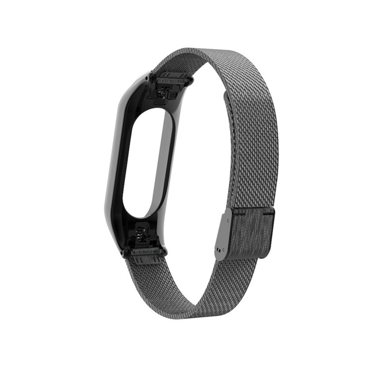 Screwless Metal Mesh Watch Band for Xiaomi Mi Band 3 - Black-2