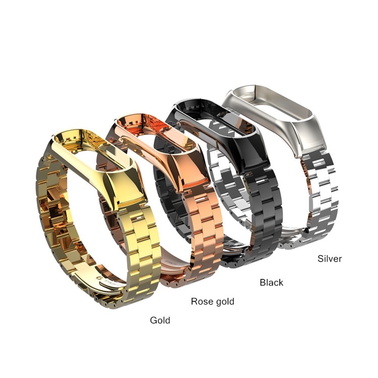 Screwless Three Beads Stainless Steel Wrist Strap for Xiaomi Mi Band 3 - Silver-2