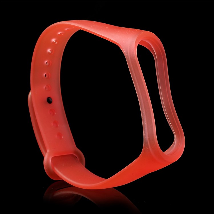 Clear Soft TPE Wrist Strap for Xiaomi Mi Band 3 - Red-5