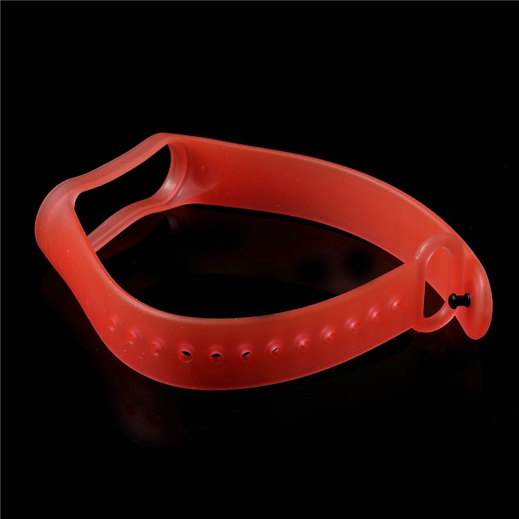 Clear Soft TPE Wrist Strap for Xiaomi Mi Band 3 - Red-6