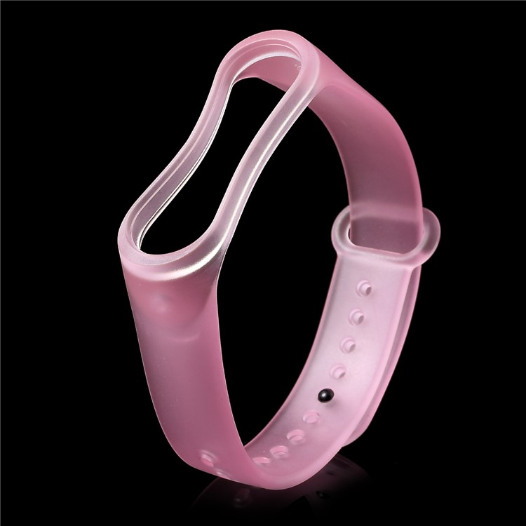 Clear Soft TPE Wrist Bracelet for Xiaomi Mi Band 3 - Pink-5