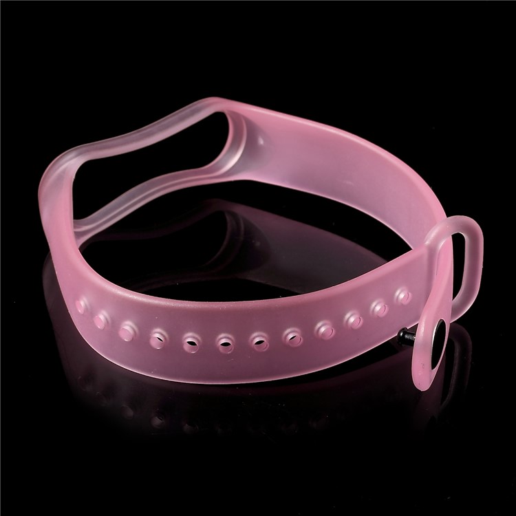 Clear Soft TPE Wrist Bracelet for Xiaomi Mi Band 3 - Pink-7
