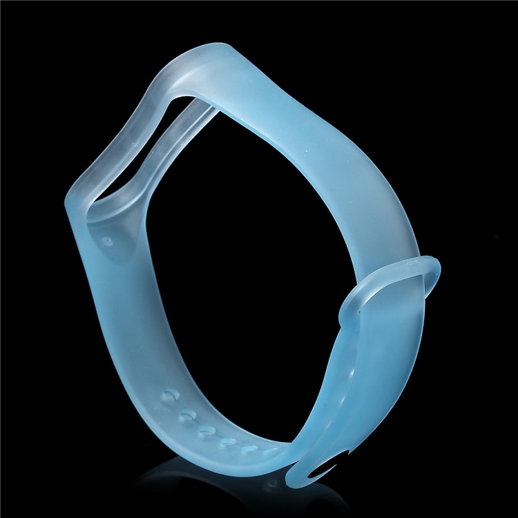 Clear Soft TPE Wrist Band Strap for Xiaomi Mi Band 3 - Blue-5