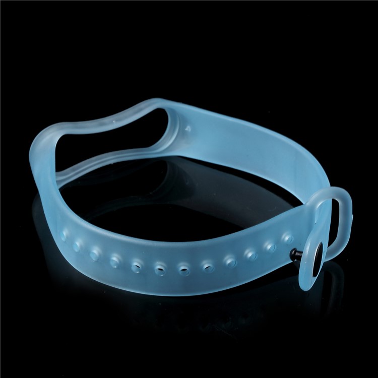 Clear Soft TPE Wrist Band Strap for Xiaomi Mi Band 3 - Blue-6