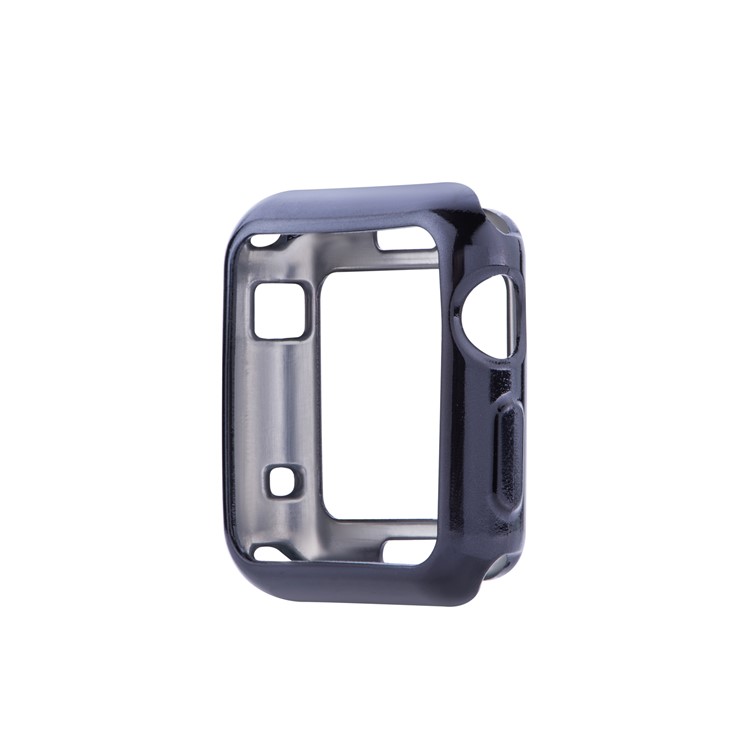 Cover de Relógio Antienvelhecimento da TPU de Eletroplatação Flexível Para Apple Watch Series 3 / 2 / 1 38 mm - Preto-2