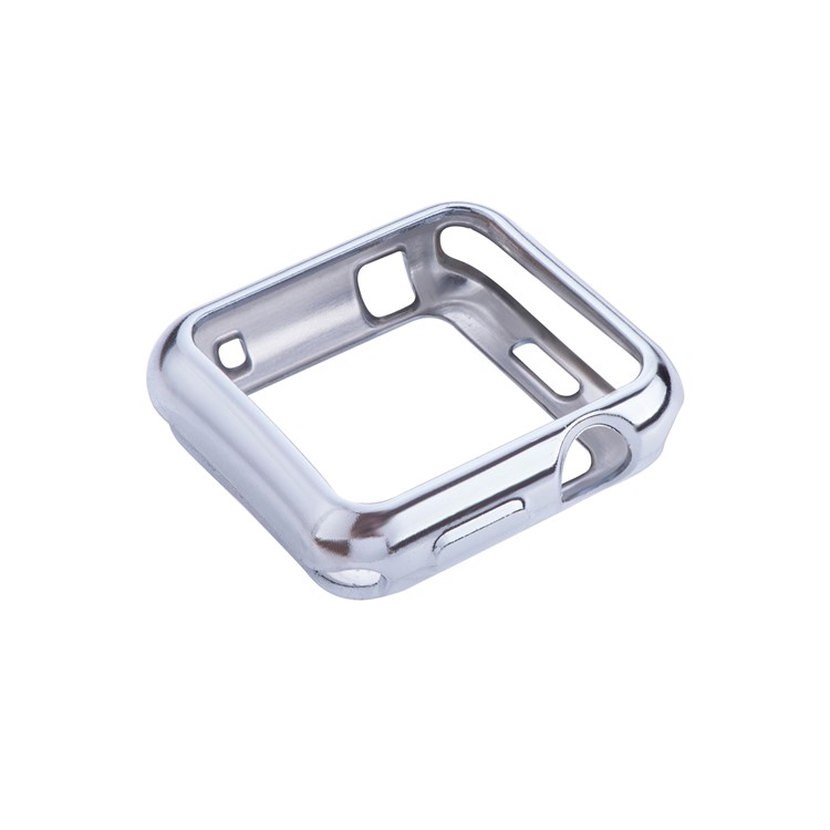 Flexible Electroplating TPU Anti-aging Watch Case for Apple Watch Series 3 / 2 / 1 38mm - Silver-3