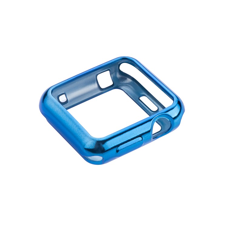 Flexible Soft Electroplating TPU Anti-aging Watch Cover for Apple Watch Series 3 / 2 / 1 38mm - Blue-3