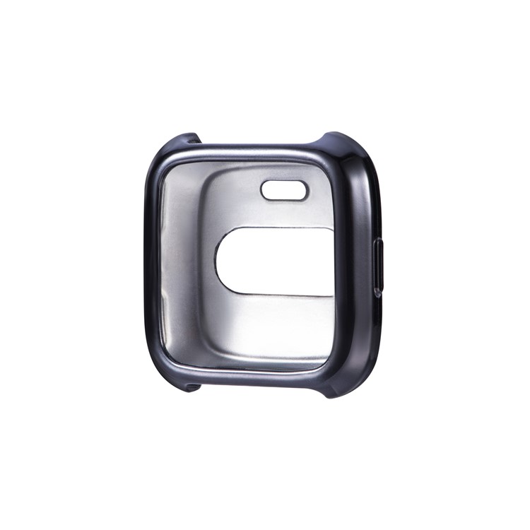 Flexible TPU Anti-aging Electroplating Watch Cover for Fitbit Versa - Black-1